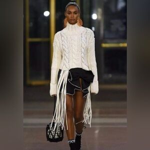 AREA Cream Knit Sweater